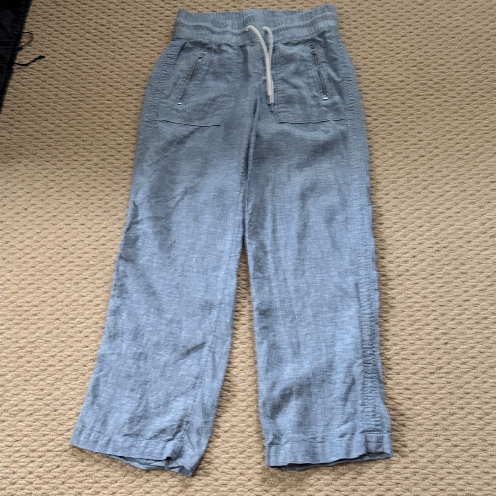 Athleta Blue linen Casual Pants size 4